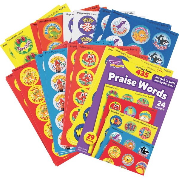 Stinky Stickers Praise Word Jumbo Pack, 435 Large Round